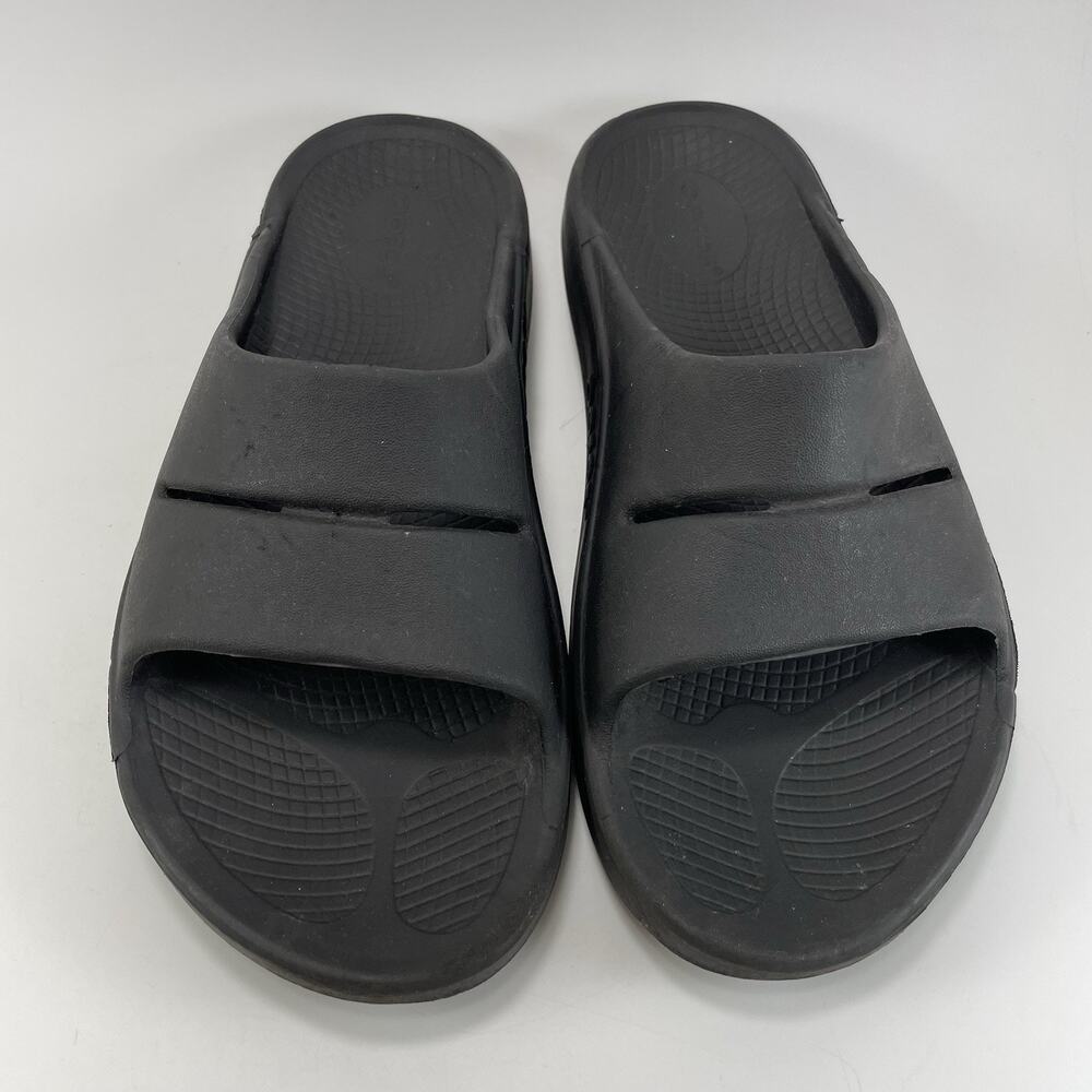 Oofos Ooahh Slide Sandals Womens Size 8 Black Comfort Recovery Mens 6 Black - Picture 9 of 9